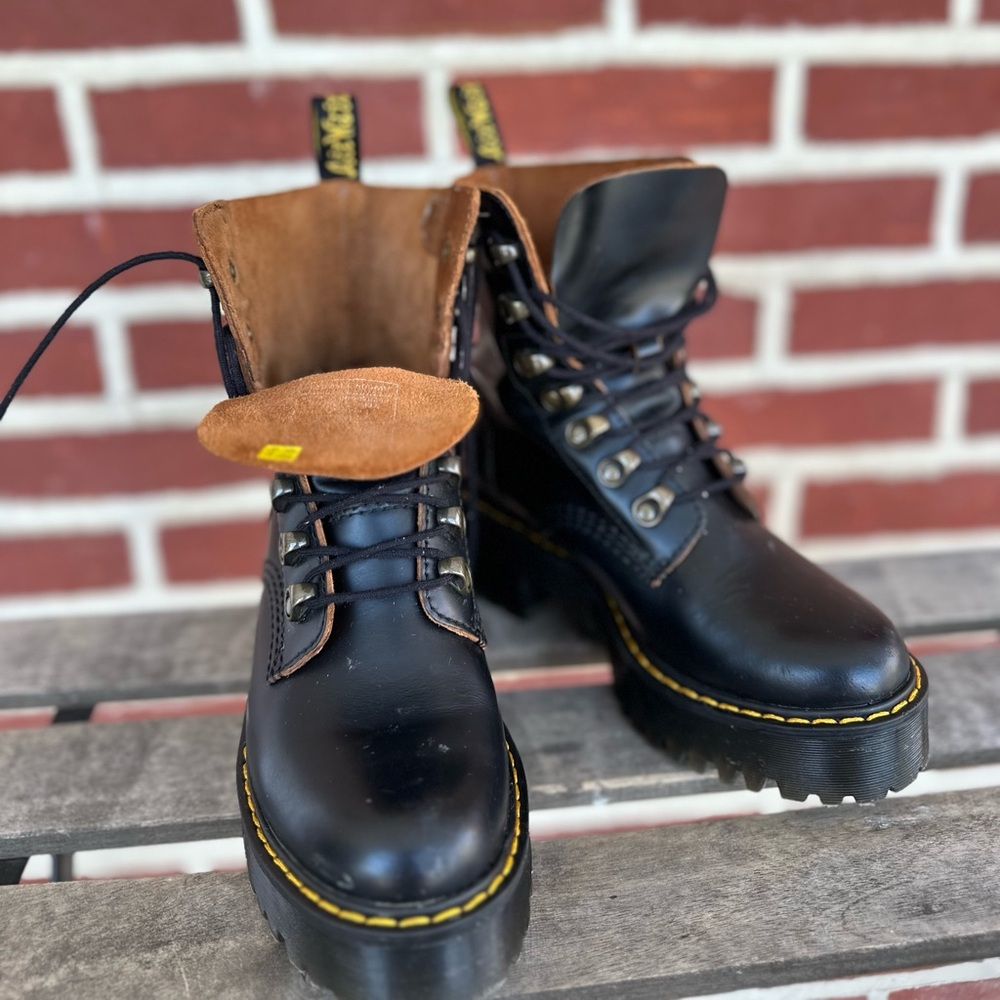 Dr. Martens Black Leather Lace-Up Boots